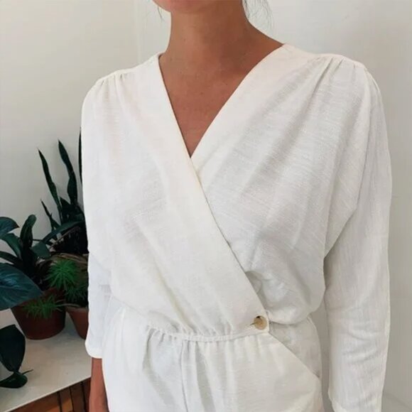 Paloma Wool Alexandria Jumpsuit S Wrap White - Picture 3 of 15